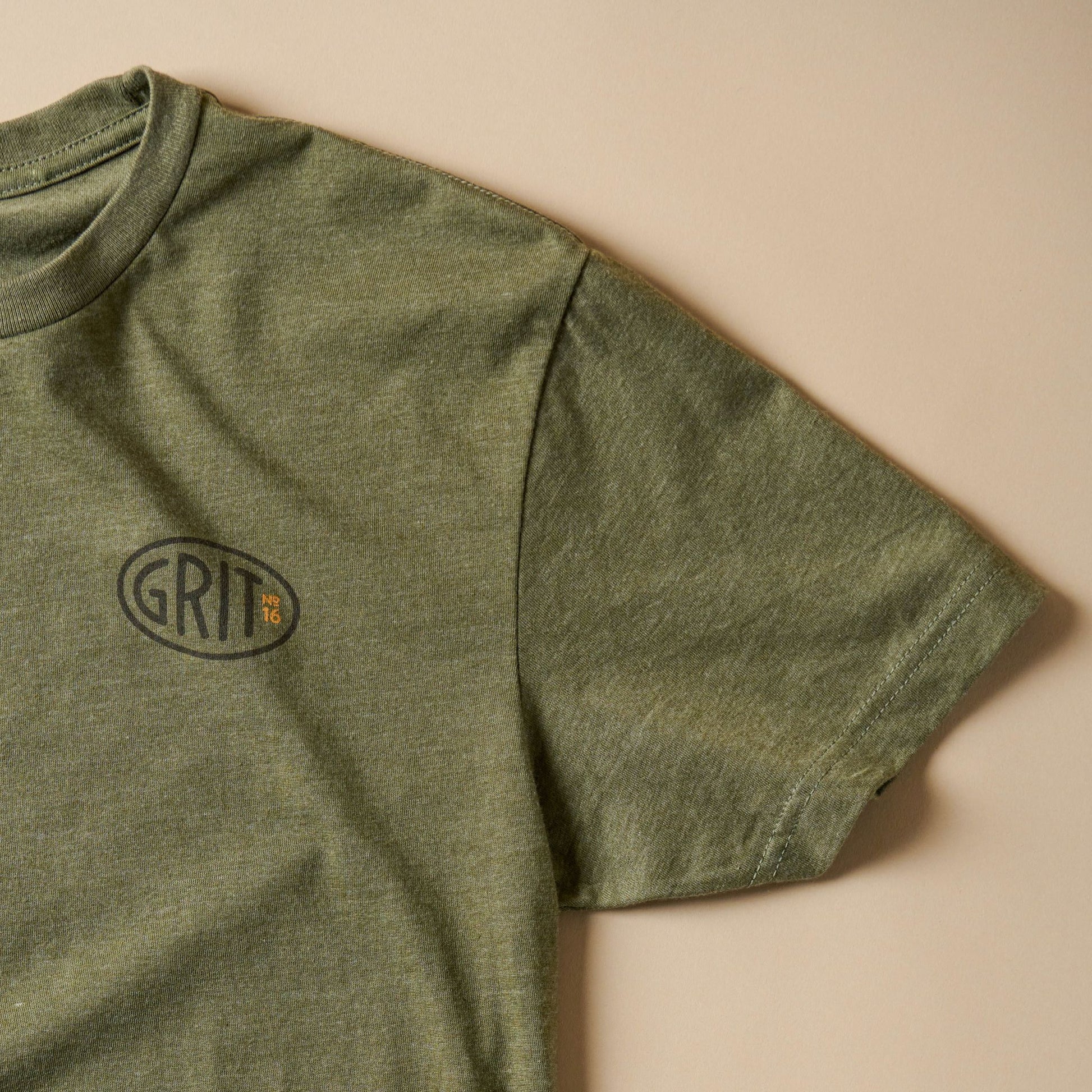 Magnolia Never Quit Military Green Shirt