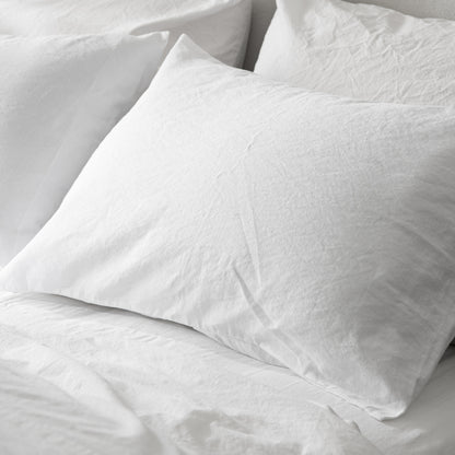 magnolia linen cotton pillow sham bedding in white