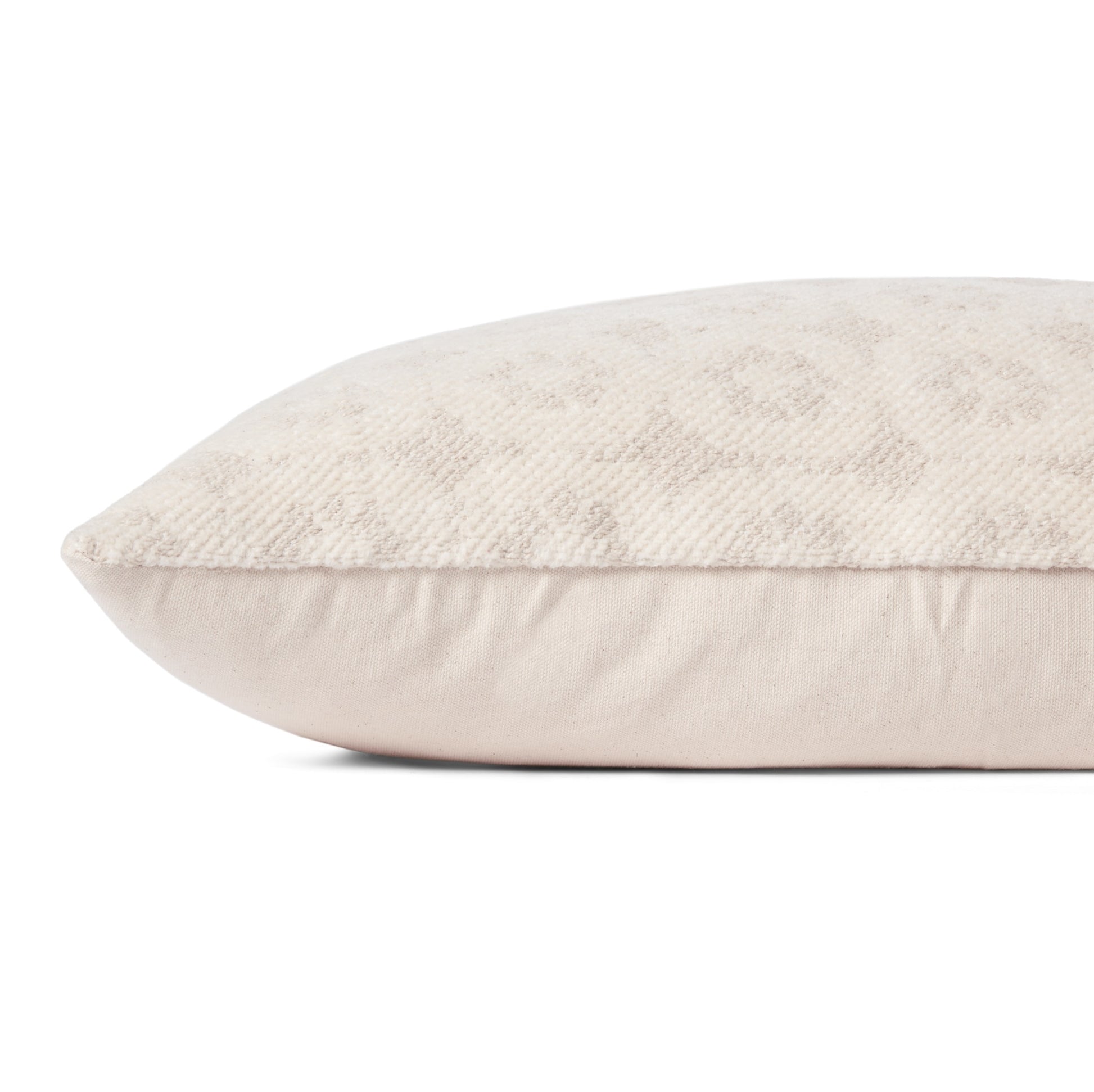 Ava Lumbar Pillow side view showing front and back sides