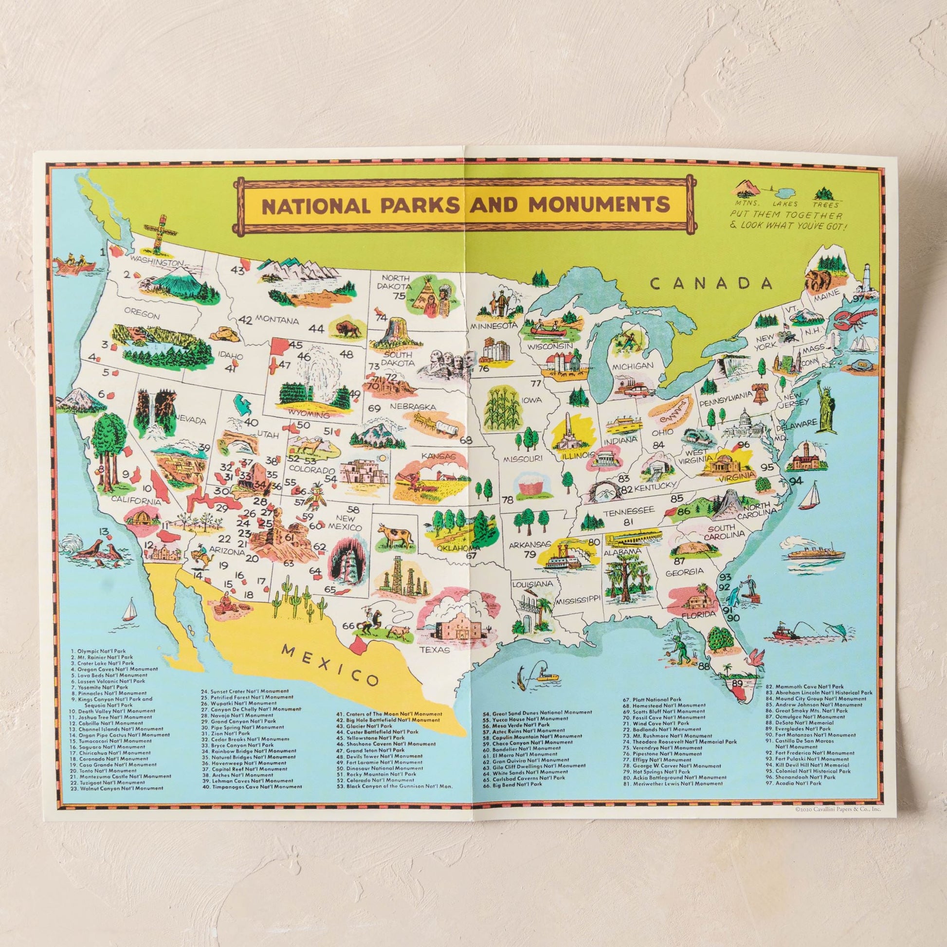 National Parks Map Vintage Puzzle