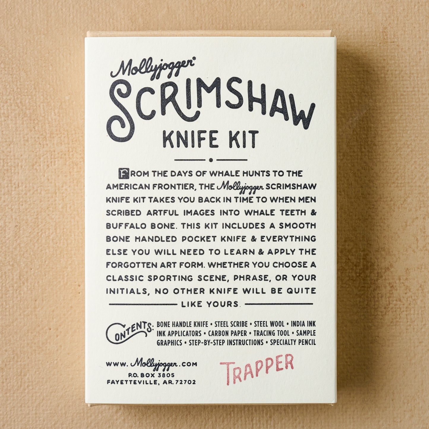 MJ Scrimshaw Kit + Trapper Knife