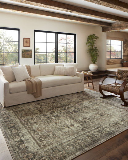 Sinclair Pebble Taupe Rug in living room