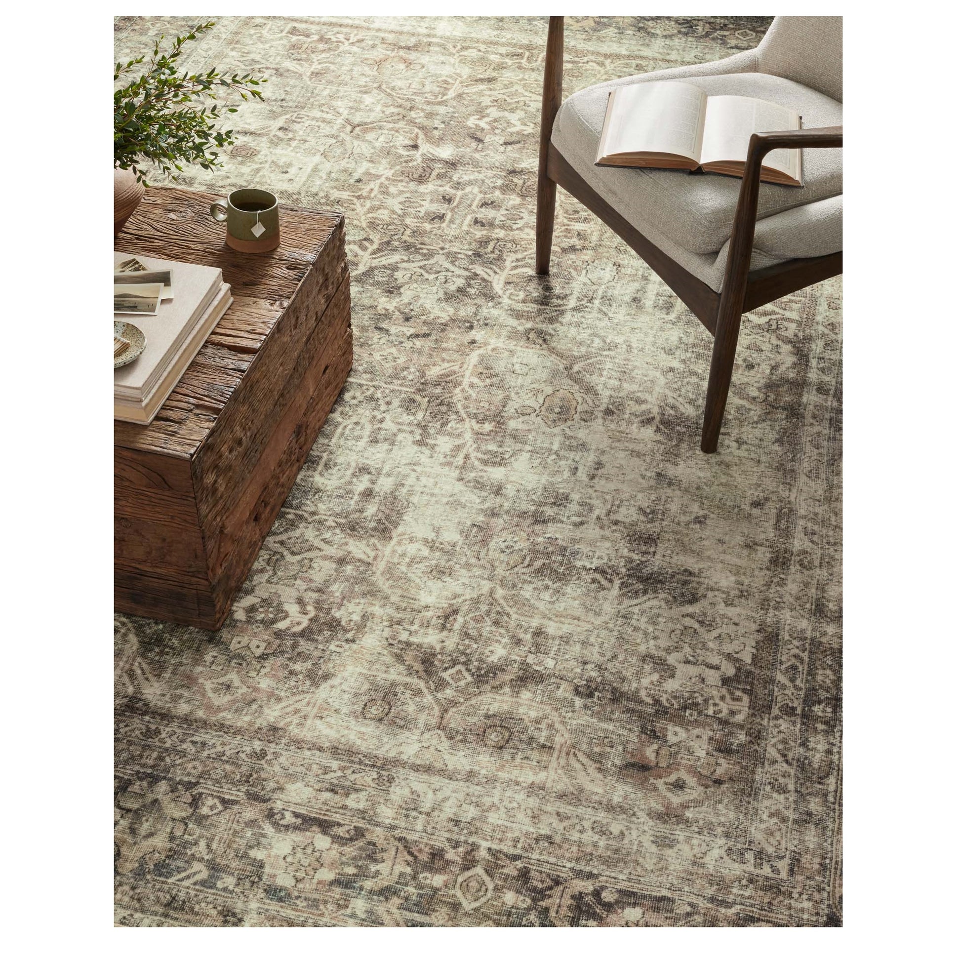 Sinclair Pebble Taupe Rug under chair