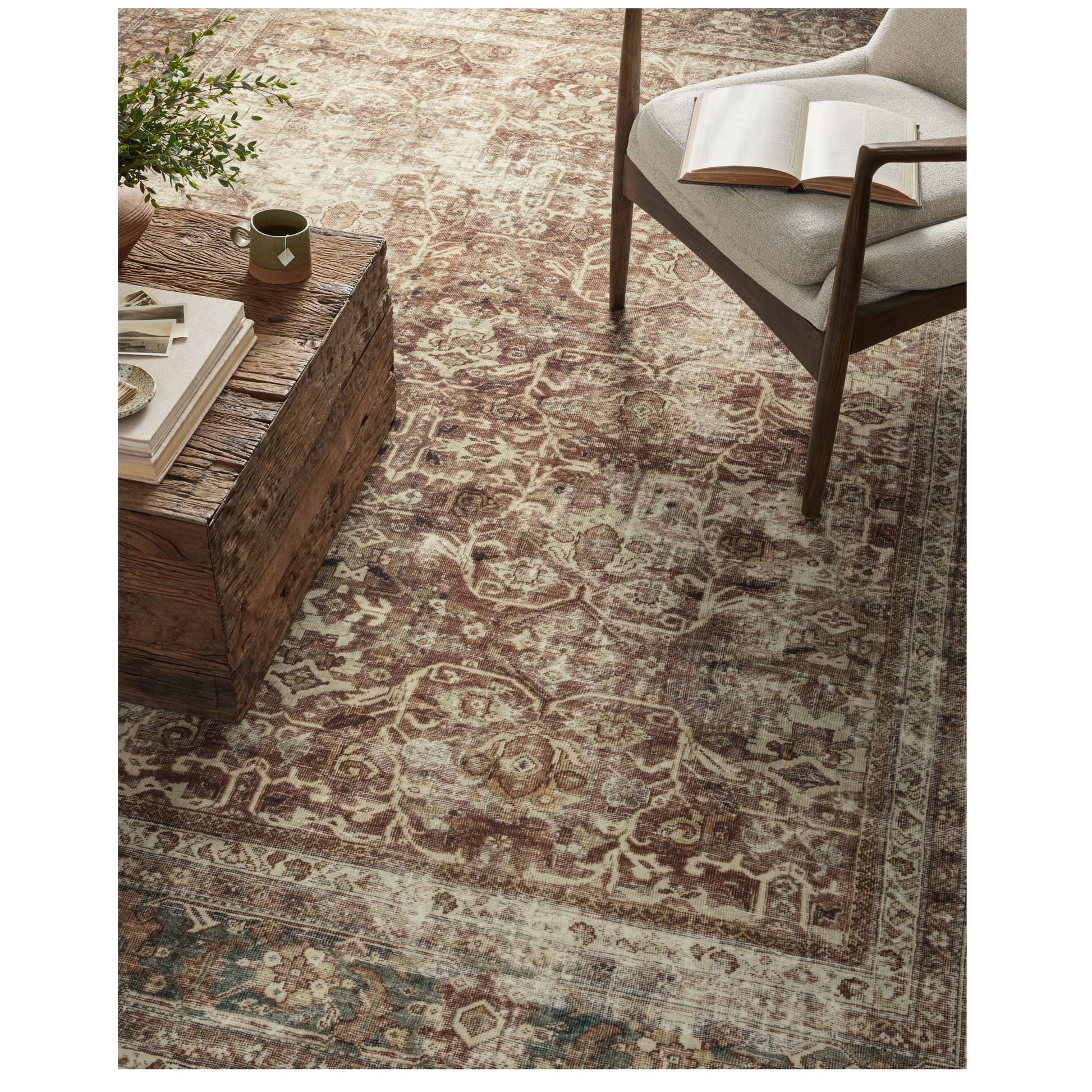 Sinclair Rust Lagoon Rug under chair