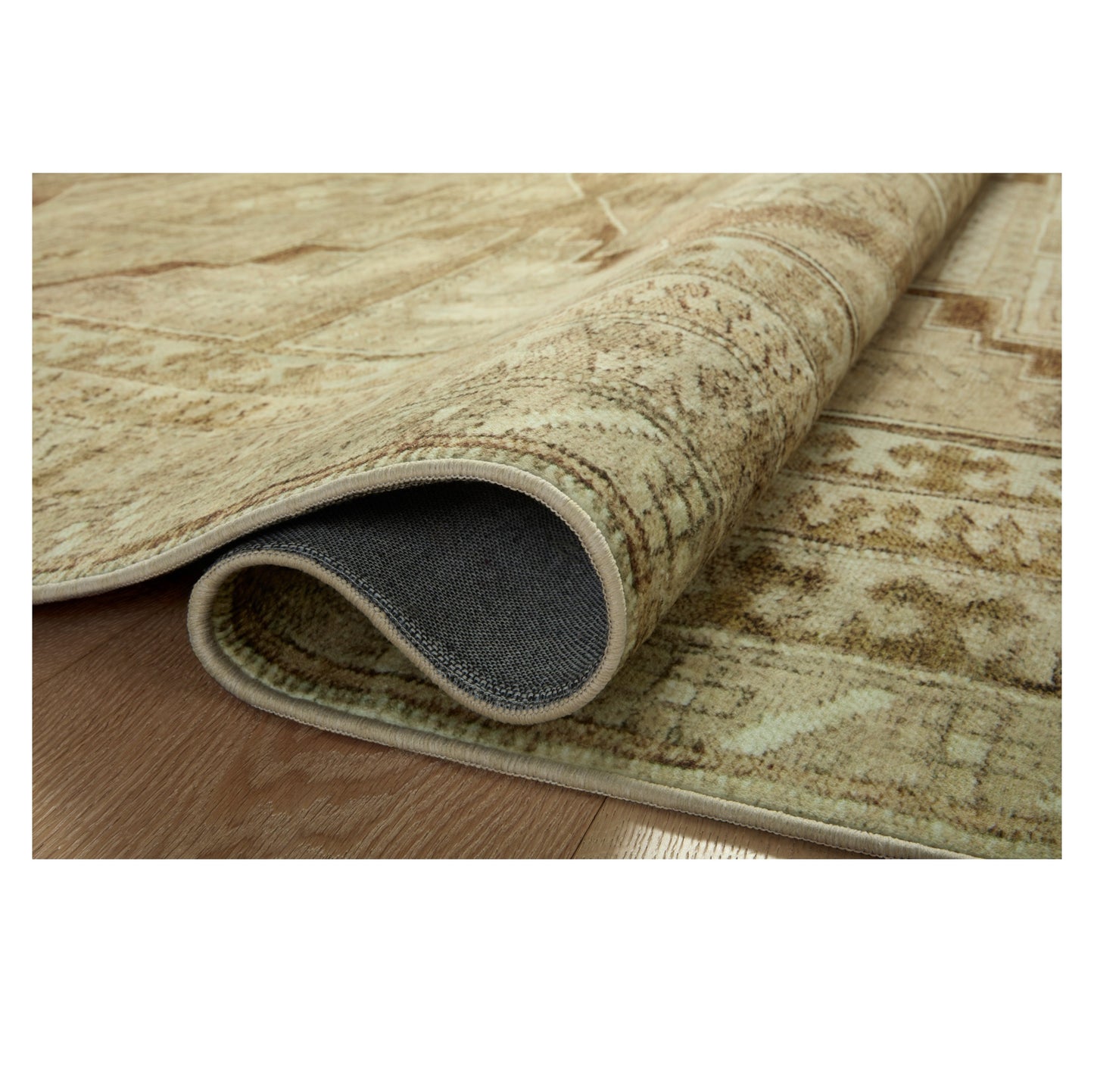 Sinclair Khaki Tobacco Rug rolled