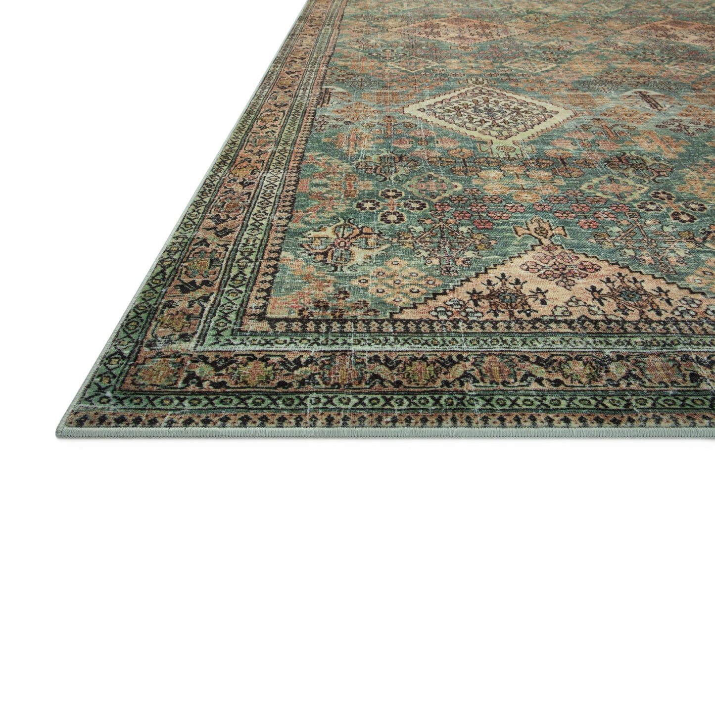 Sinclair Turquoise Multi Rug corner