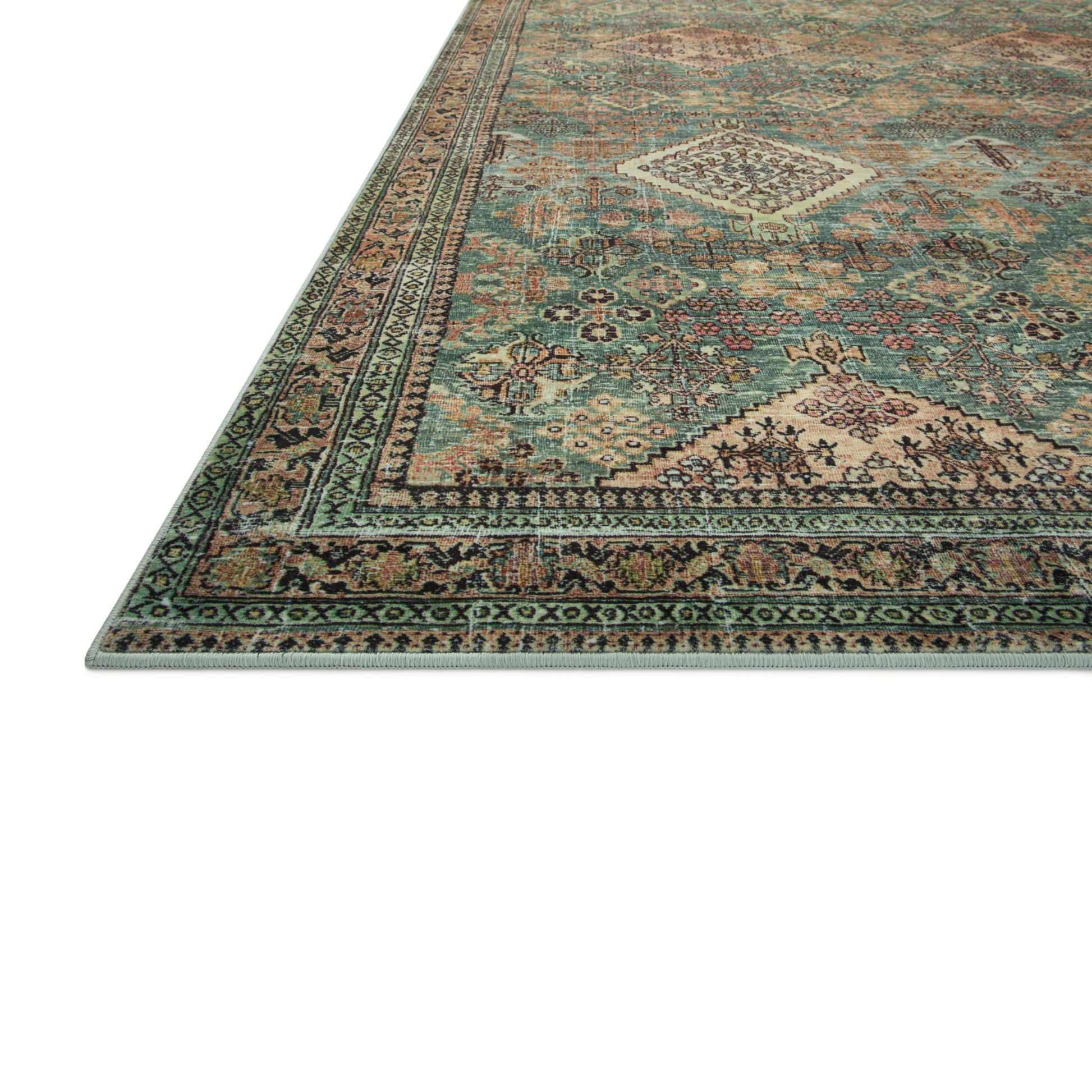 Sinclair Turquoise Multi Rug corner