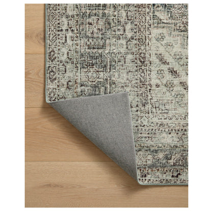 Sinclair Natural Sage Rug corner flipped up