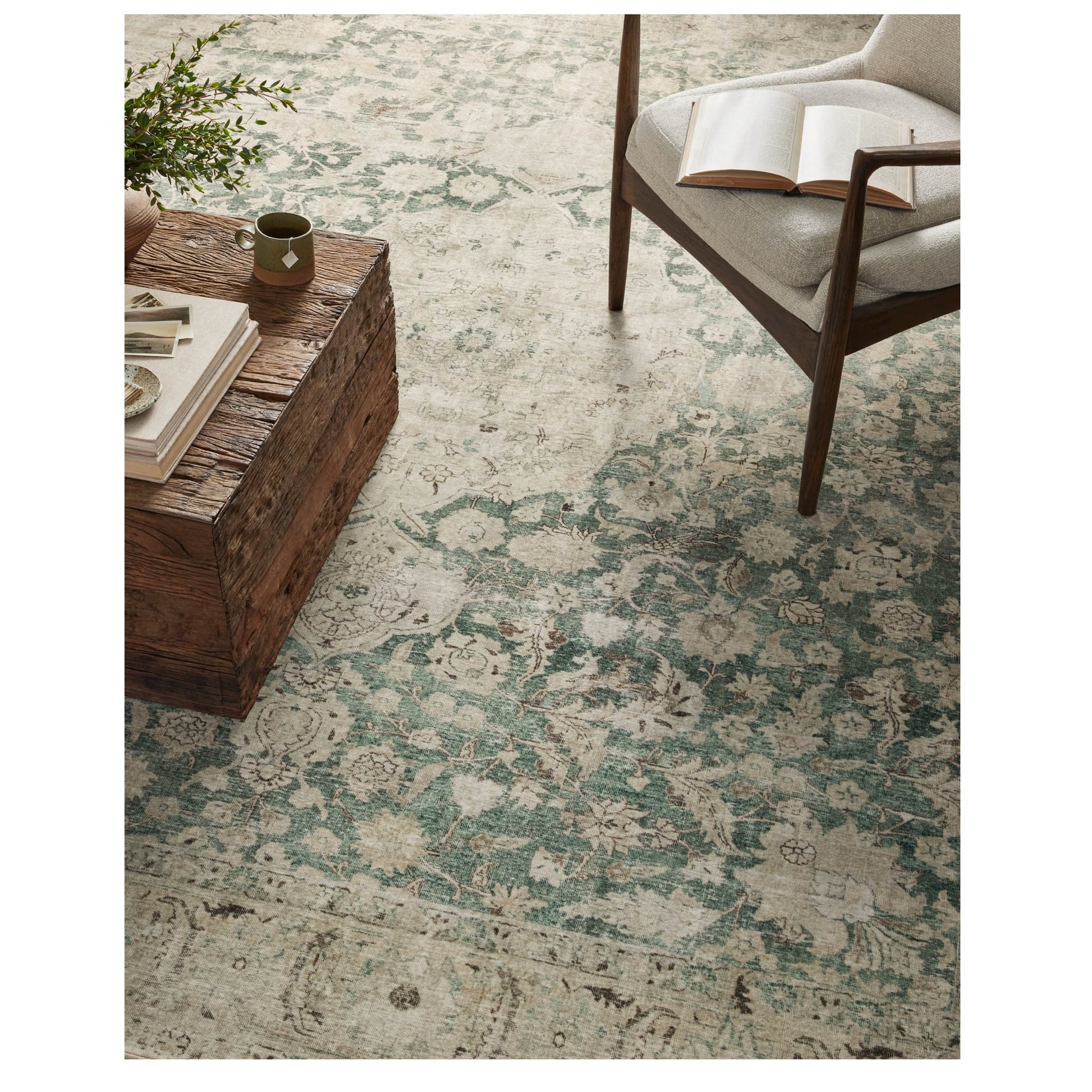 Sinclair Jade Sand Rug under chair