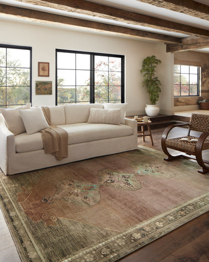 Sinclair Clay Tobacco Rug in living room