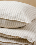 Angora + Oatmeal Stripe Linen Cotton Sham