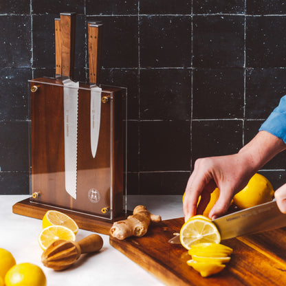 Brass & Walnut Series Block Set