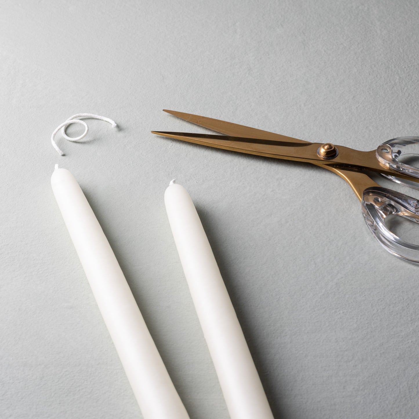 hand dipped shell white spun finish taper candles