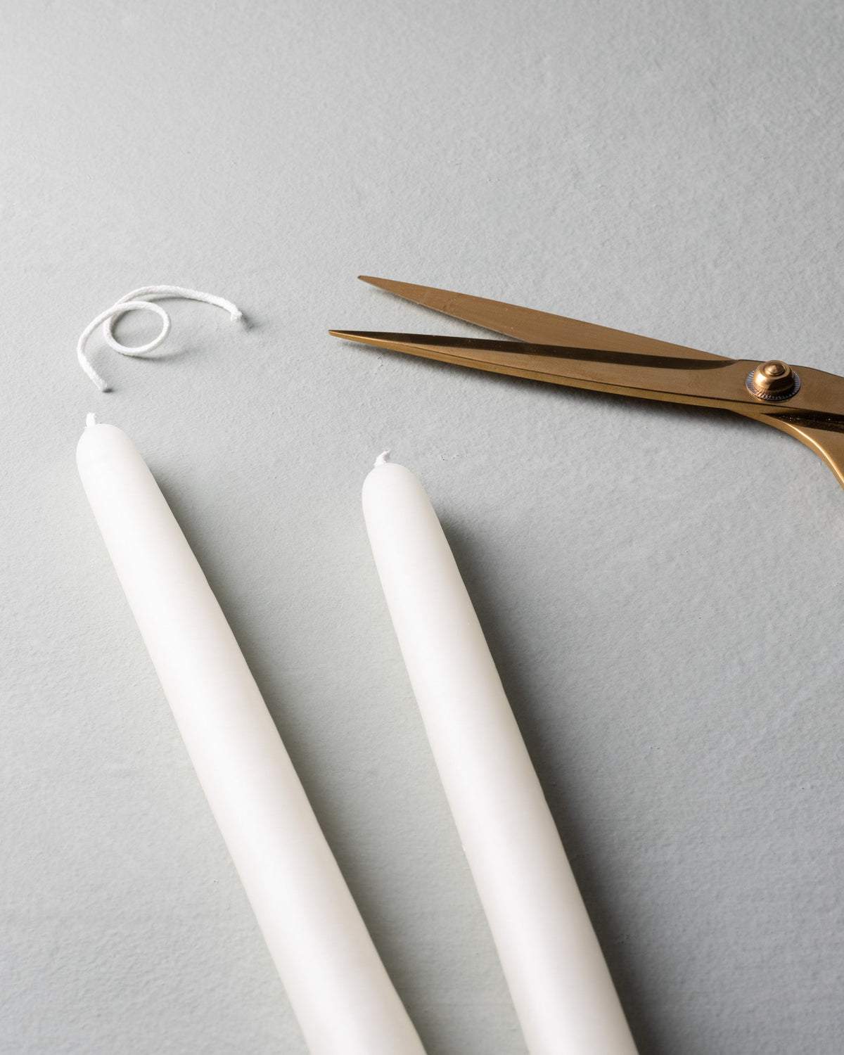 hand dipped shell white spun finish taper candles