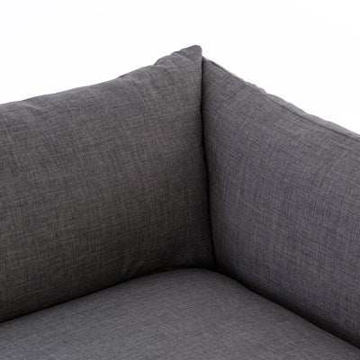 charcoal fabric sofa with ottoman