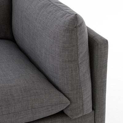 charcoal fabric sofa with ottoman