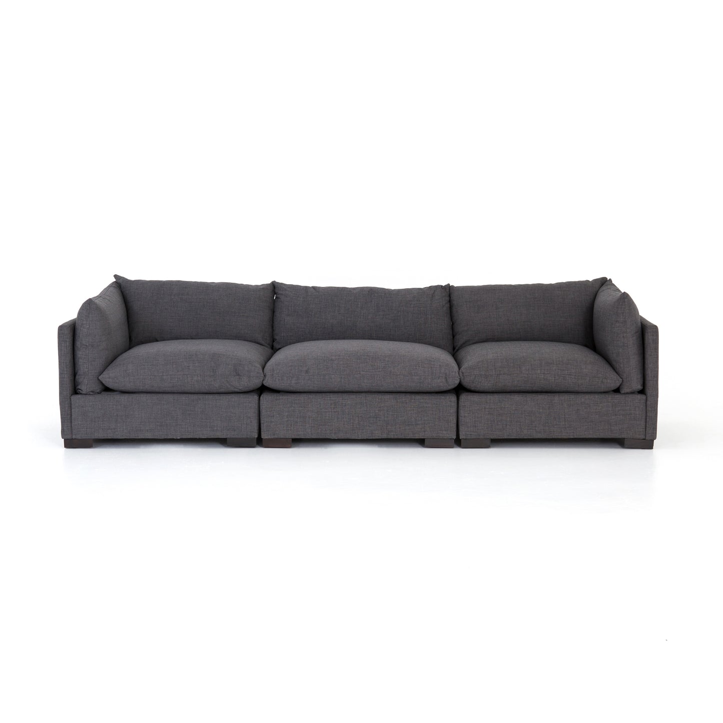 charcoal fabric 3-piece sofa with pillow top for magnolia
