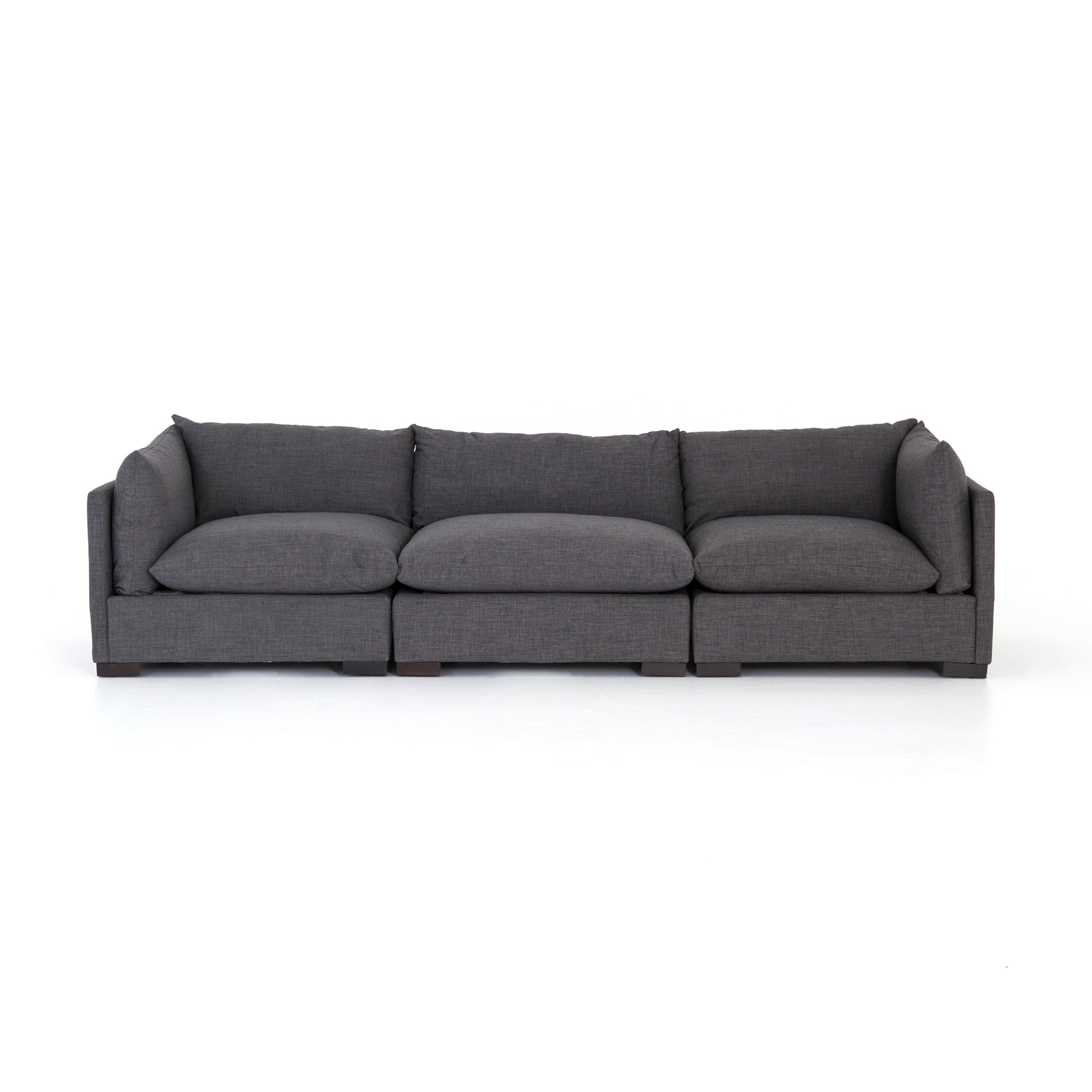 charcoal fabric 3-piece sofa with pillow top for magnolia