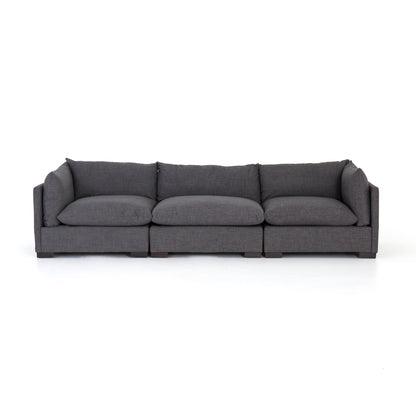 charcoal fabric 3-piece sofa with pillow top for magnolia