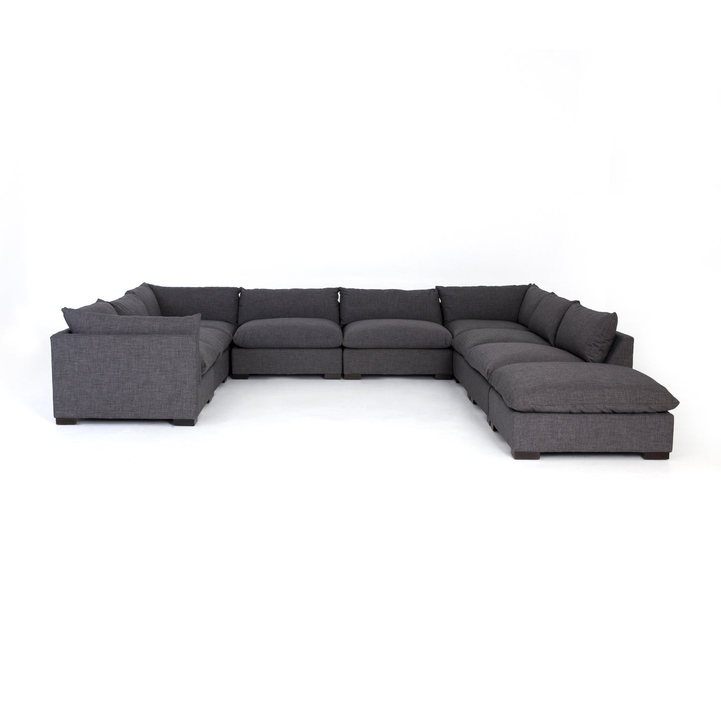 charcoal fabric u-shaped sectional sofa with ottoman for magnolia