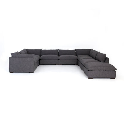 charcoal fabric u-shaped sectional sofa with ottoman for magnolia