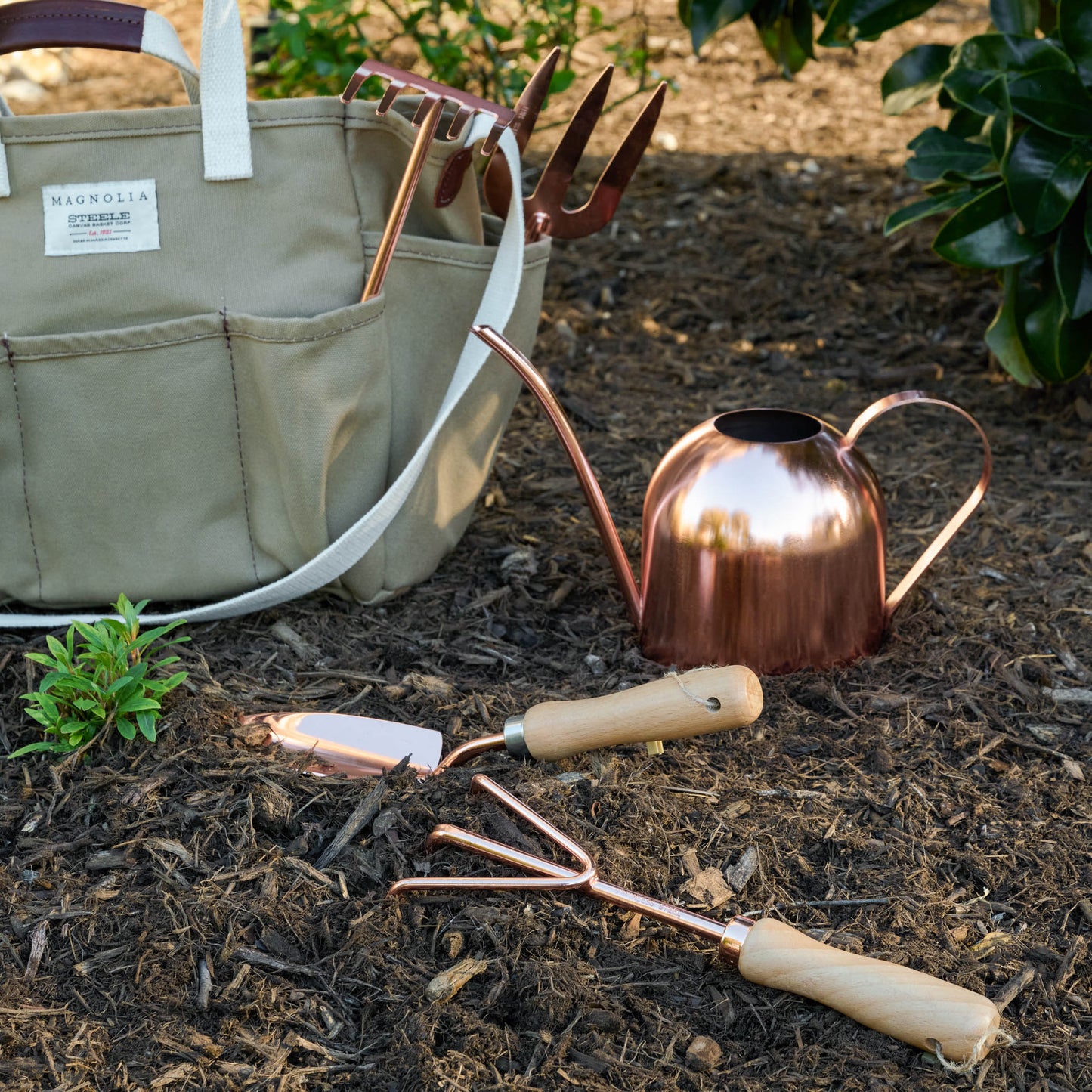 Magnolia Steele Canvas Utility Tote in garden