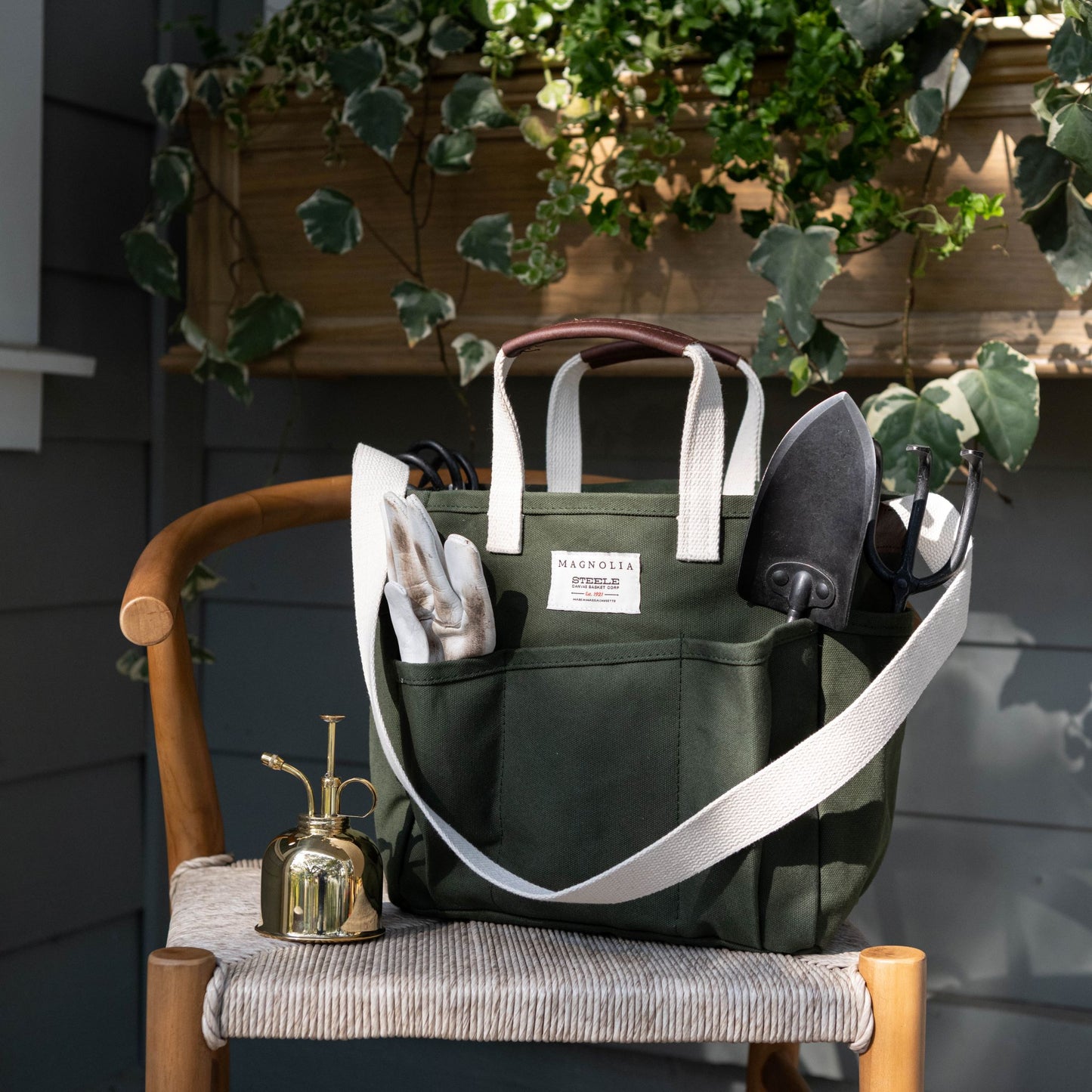Magnolia Steele Canvas Utility Tote Olive Green