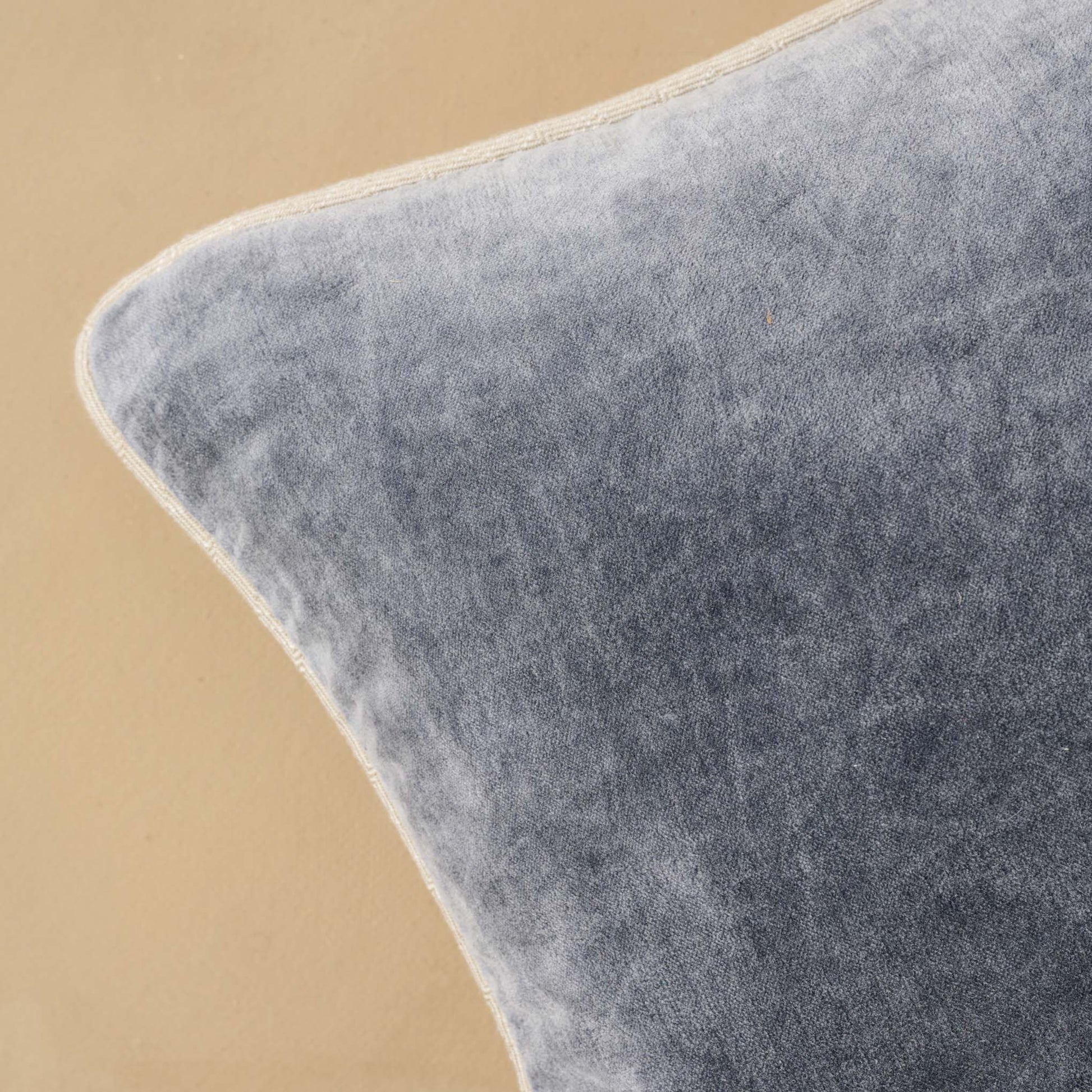 Heirloom Velvet Pillow in stone close up