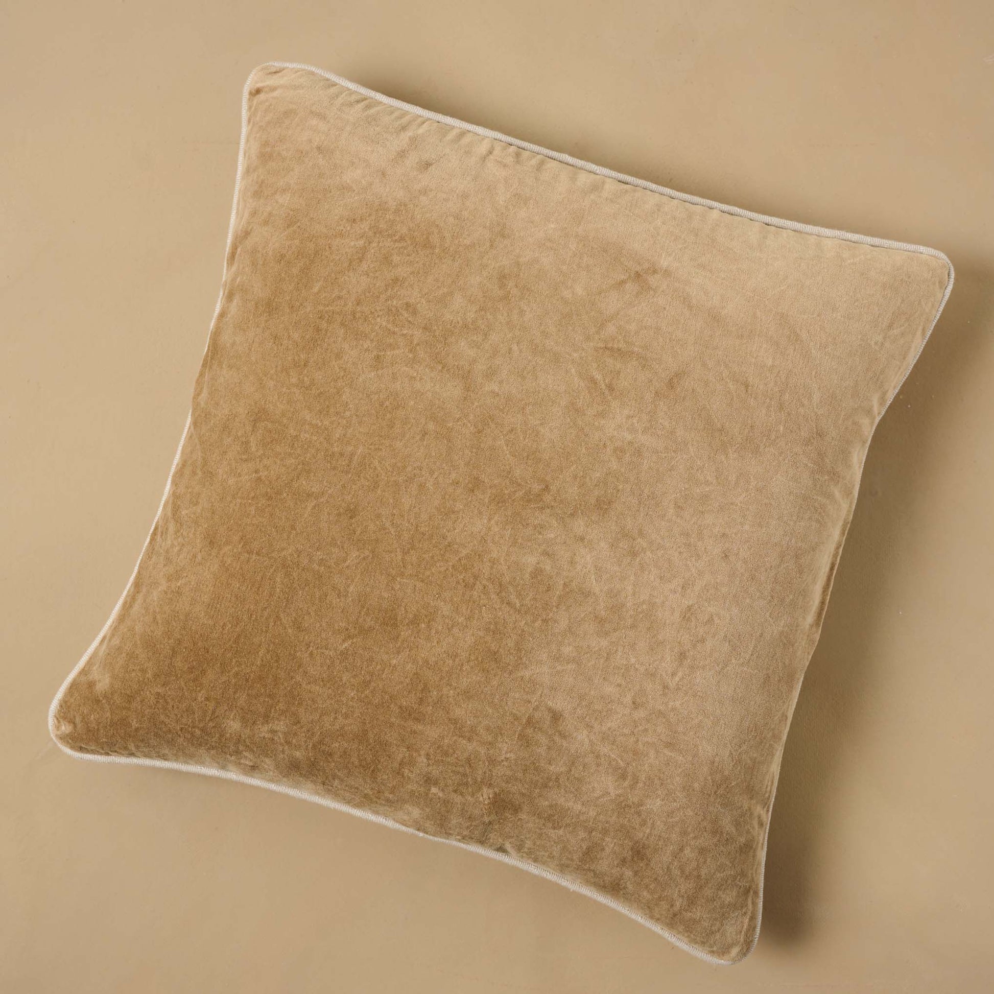 Heirloom Velvet Large Pillow in wheat