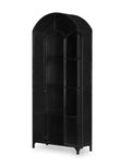 large black metal cabinet with rounded top