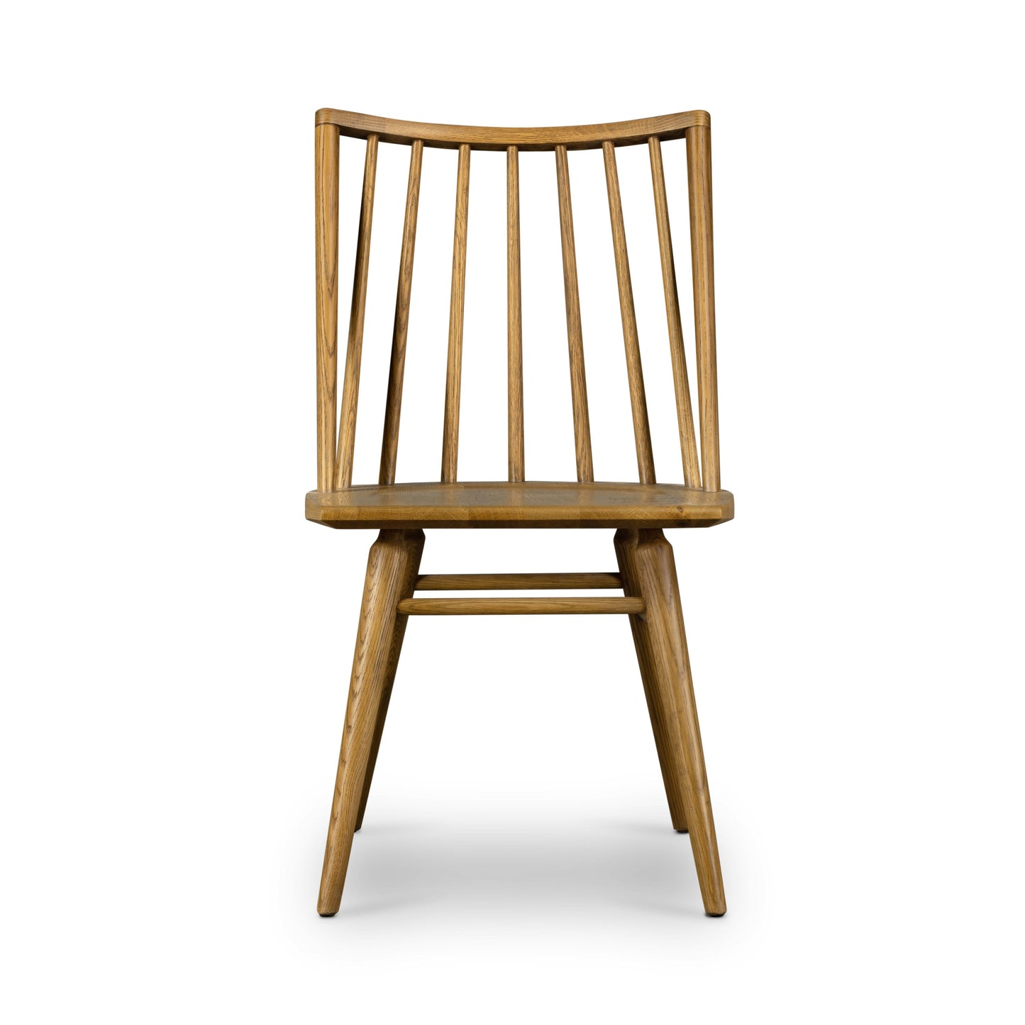 modern wooden spindle back dining chair with sandy oak finish