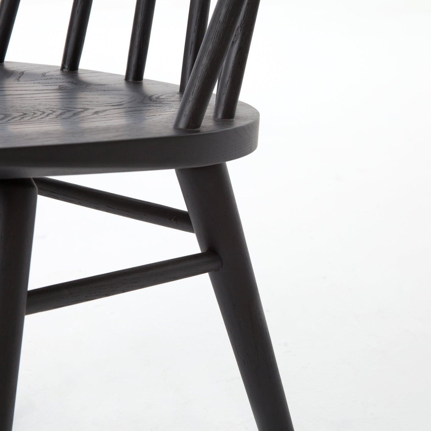 modern wooden spindle back dining chair with black finish
