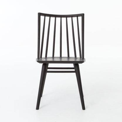modern wooden spindle back dining chair with black finish