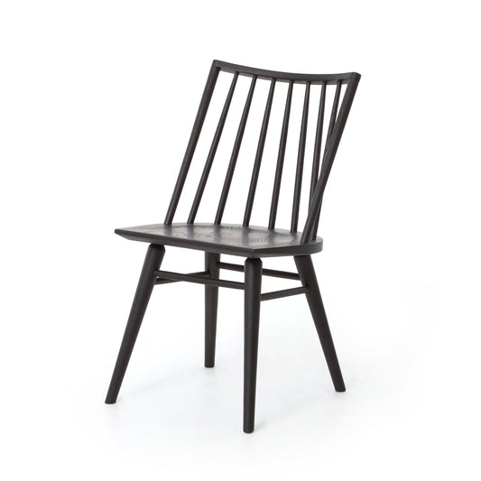 modern wooden spindle back dining chair with black finish