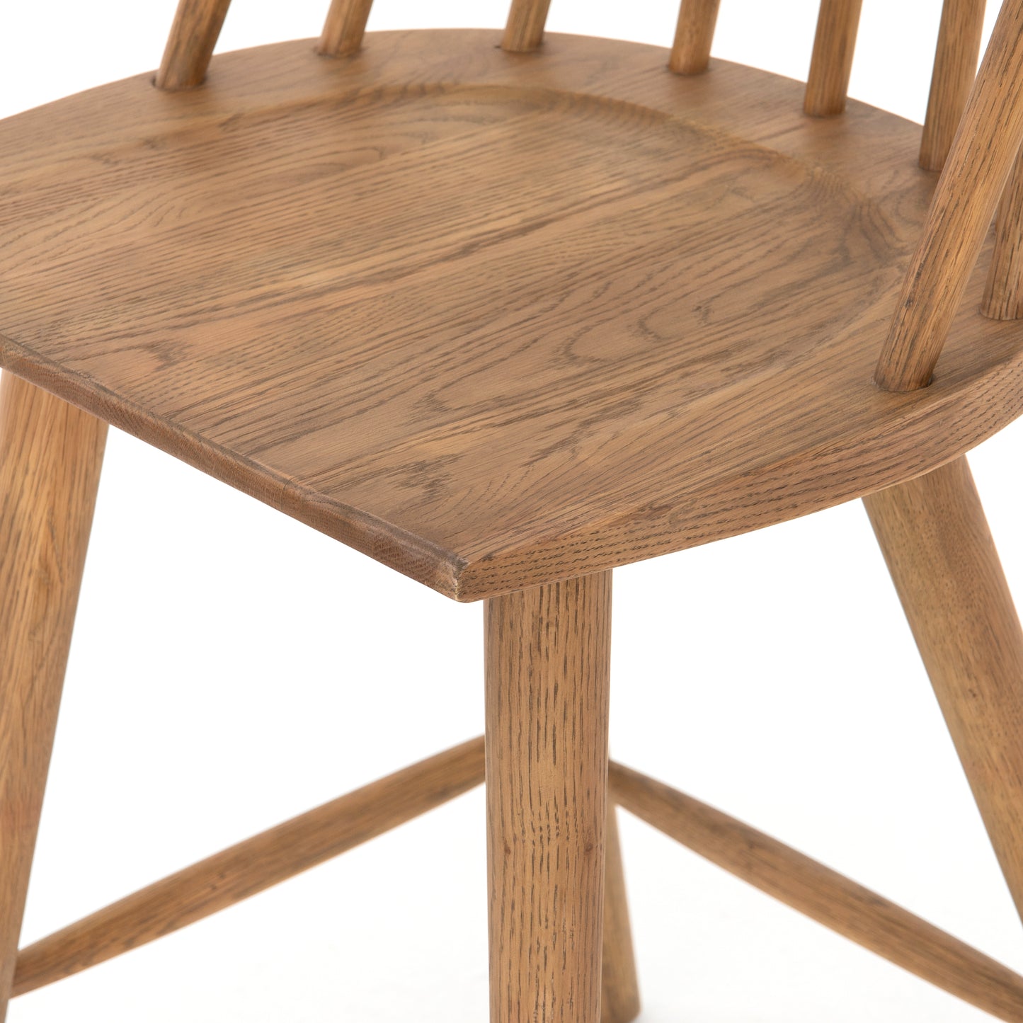 sandy oak wooden modern windsor spindle back counter stool