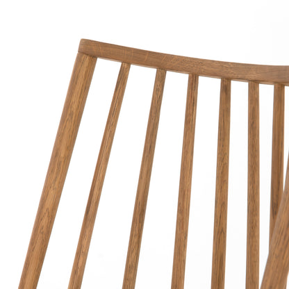 sandy oak wooden modern windsor spindle back counter stool