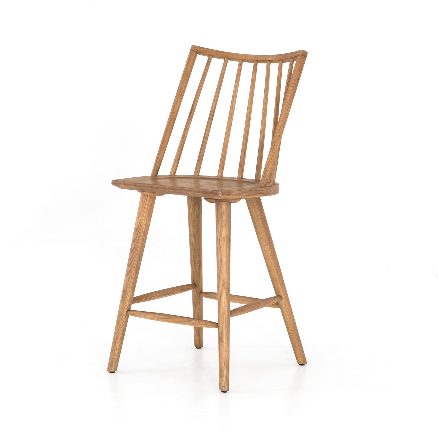 sandy oak wooden modern windsor spindle back counter stool