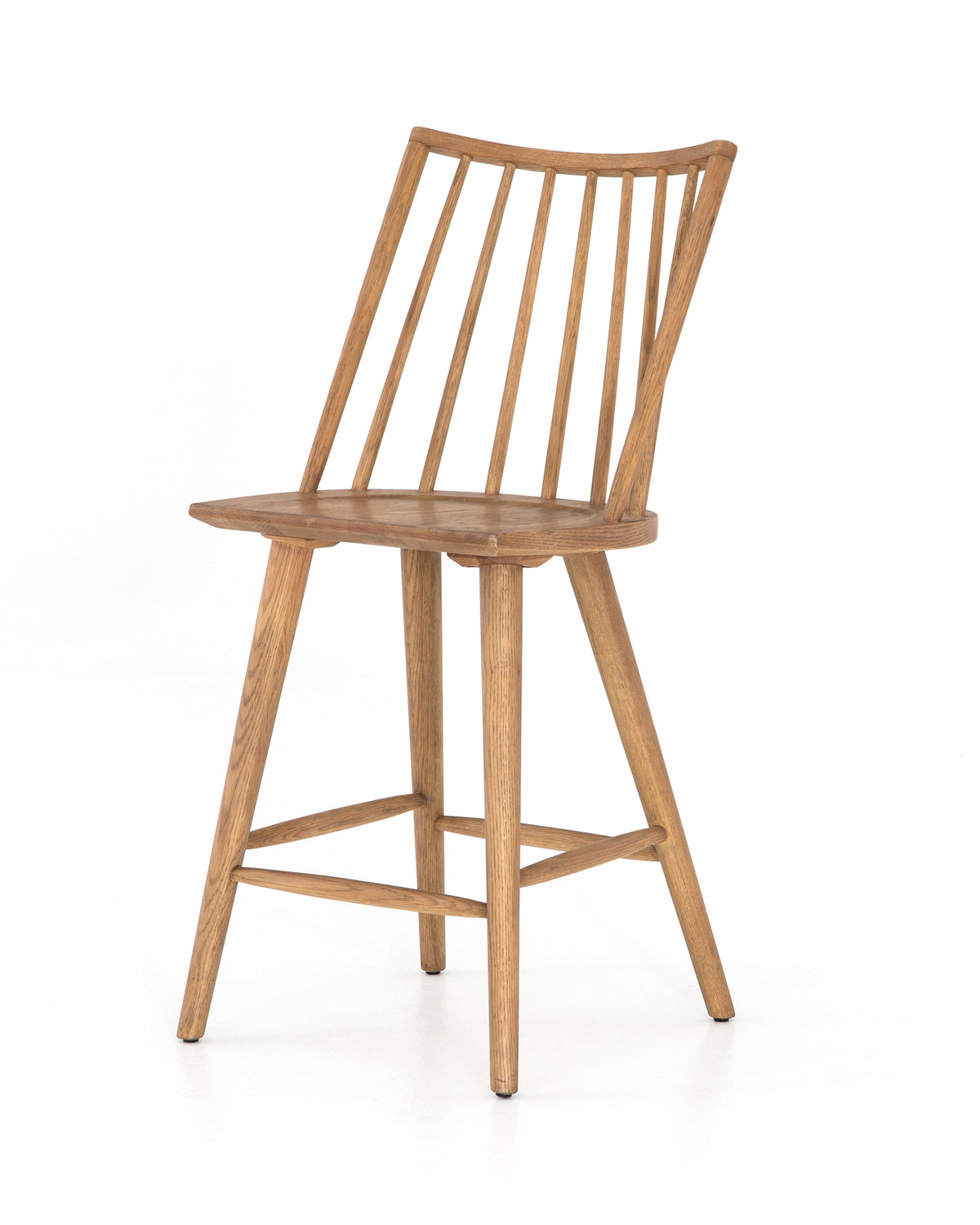 sandy oak wooden modern windsor spindle back counter stool