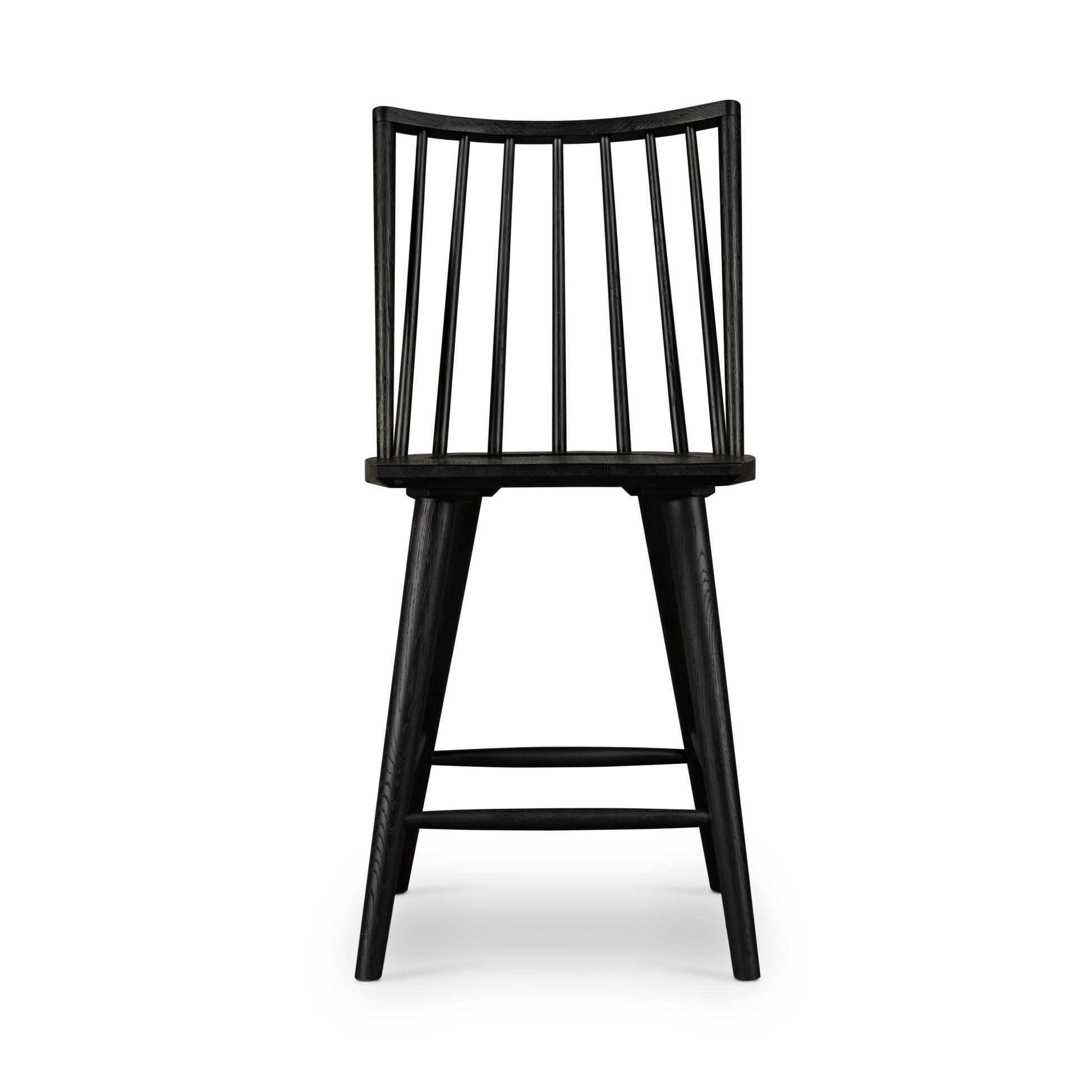 black wooden modern windsor spindle back counter stool