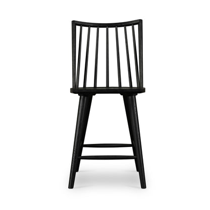 black wooden modern windsor spindle back counter stool
