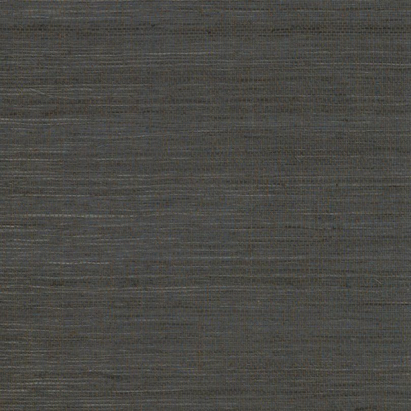 woven charcoal and golden grass strand textured wallpaper