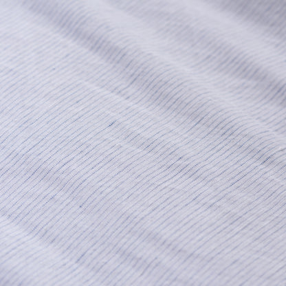 magnolia linen cotton duvet cover bedding in white blue stripe