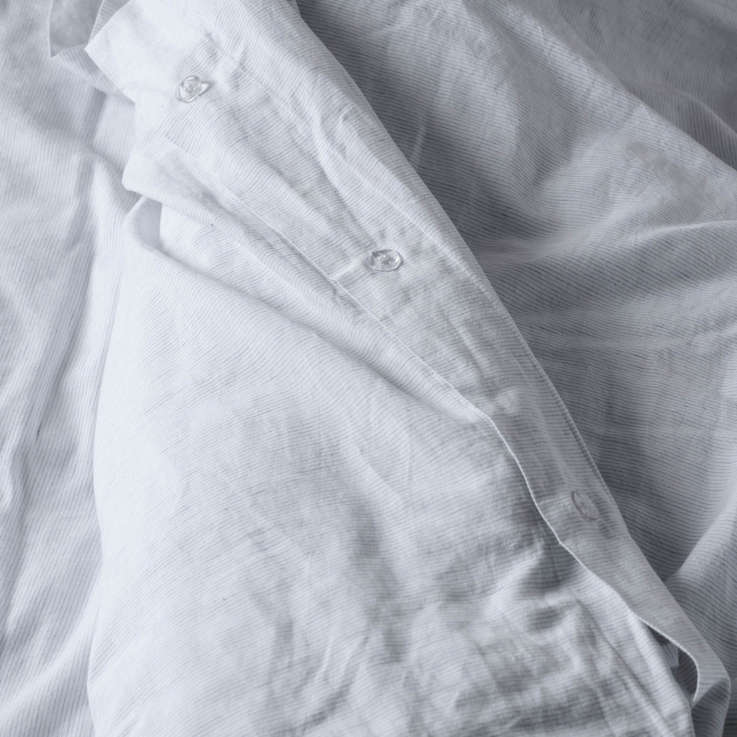 White Stripe Linen Cotton Duvet Cover