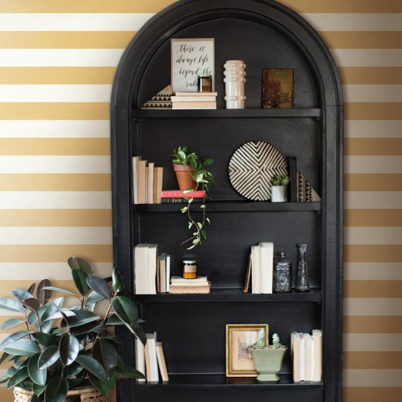 golden-yellow and white and striped pattern wallpaper