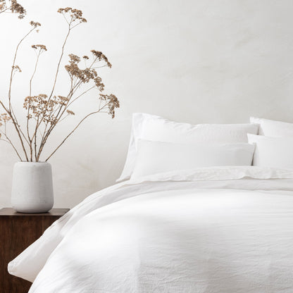magnolia 100% cotton melange duvet cover bedding in white