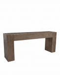 Wooden console table on a white background