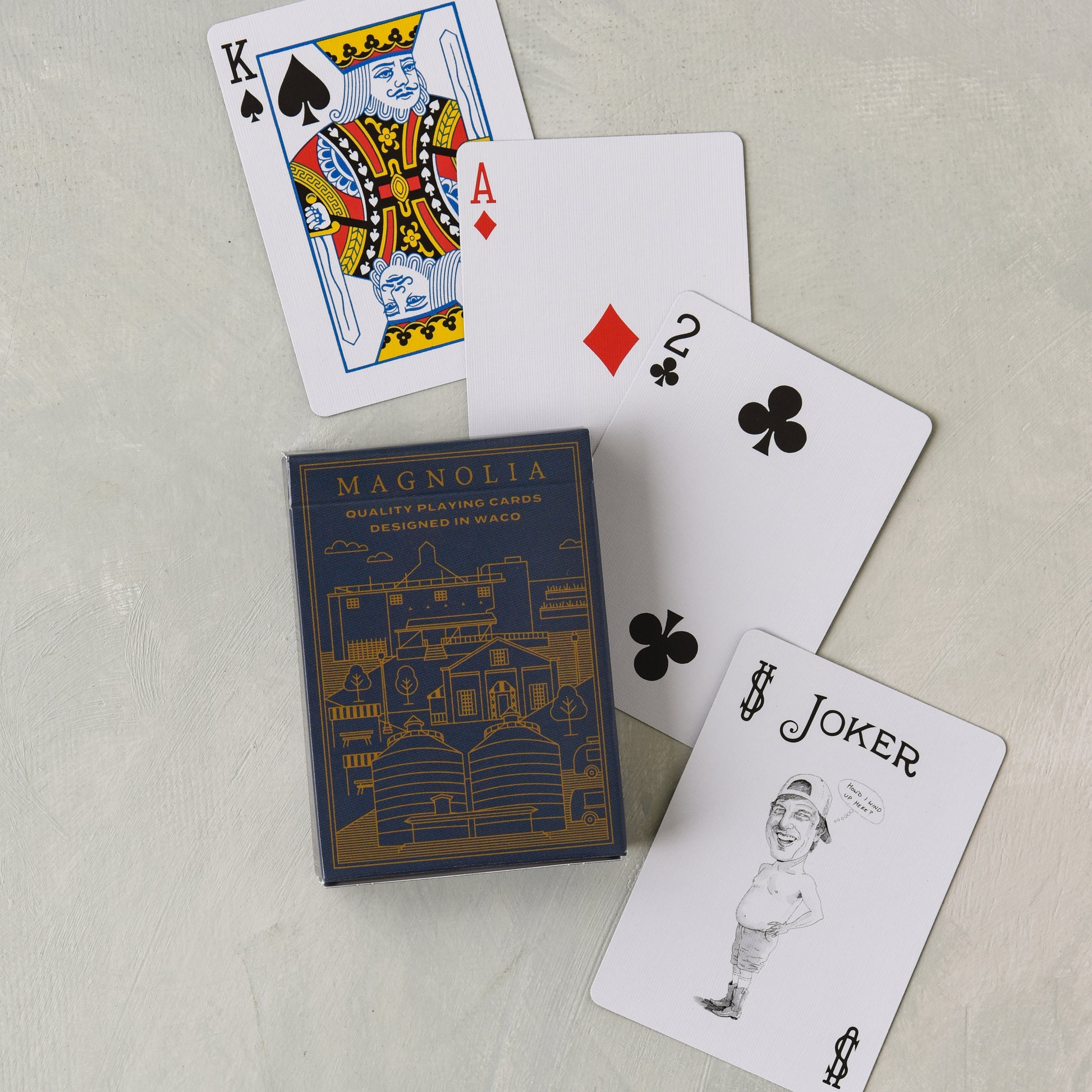 standard size playing cards deck in navy