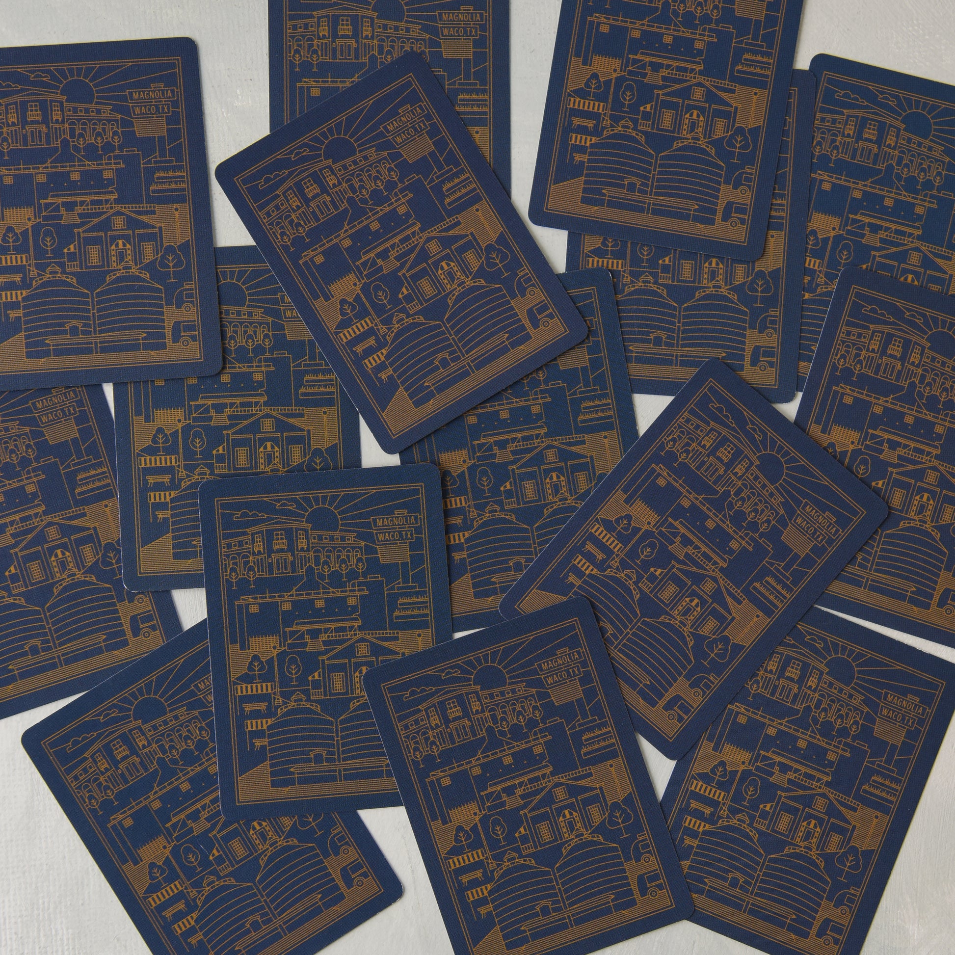 standard size playing cards deck in navy