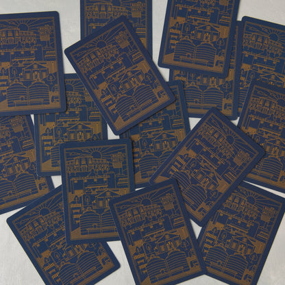 standard size playing cards deck in navy