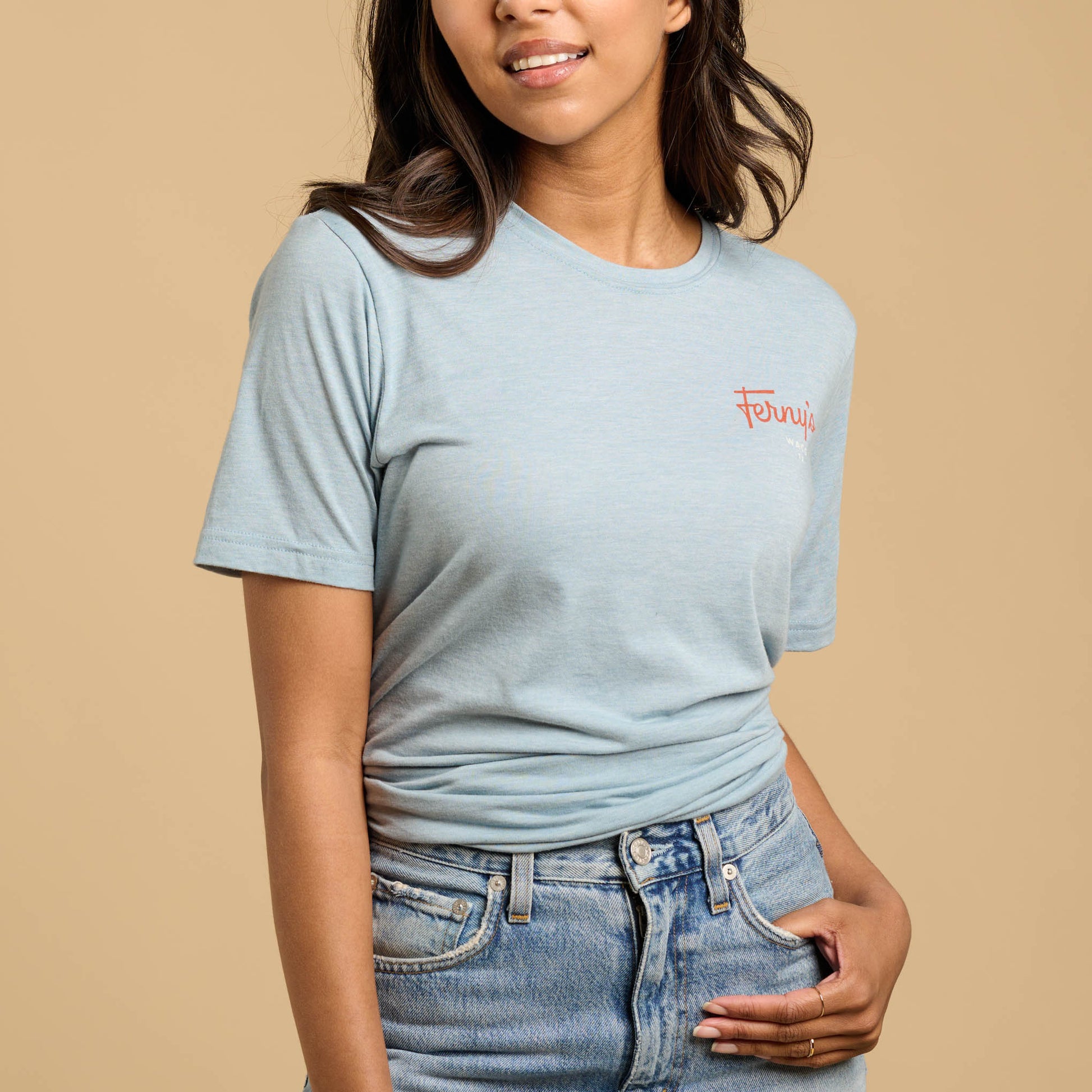 Ferny's Light Blue and Brown Shirt